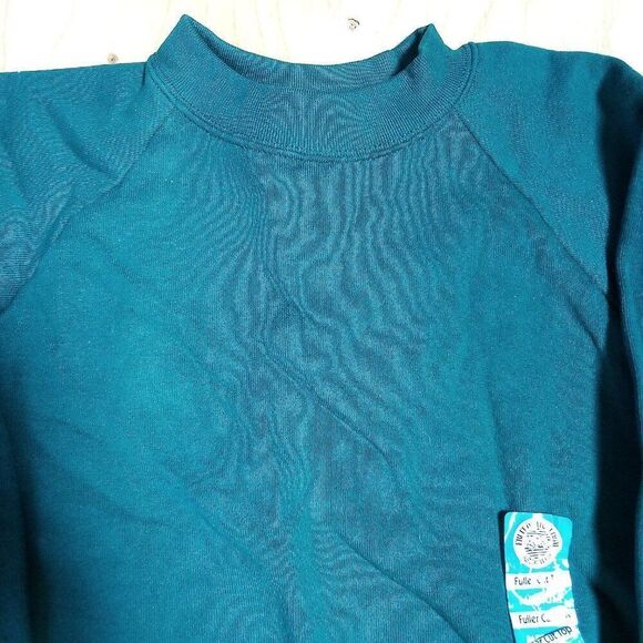 NWT Vintage Fruit of the Loom Blank Crewneck Sweatshirt Teal - Picture 1 of 5